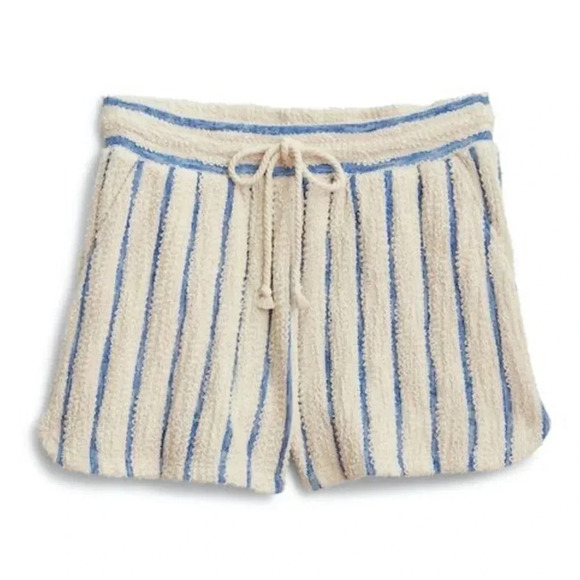 Faherty Pacífica Terry shorts stripes beige cream pockets drawstring coastal XS - Picture 1 of 6